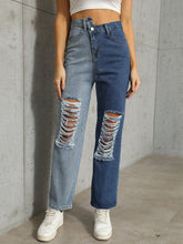 Two Tone Ripped Jeans Sai Feel